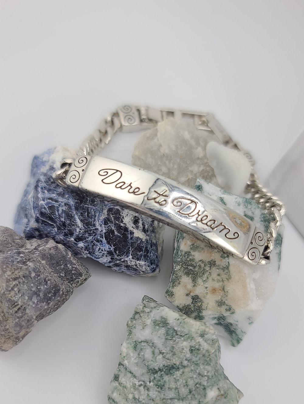 $52 Brighton "Dare To Dream" Silver Plated I.D Bracelet - Art & Soul Collection